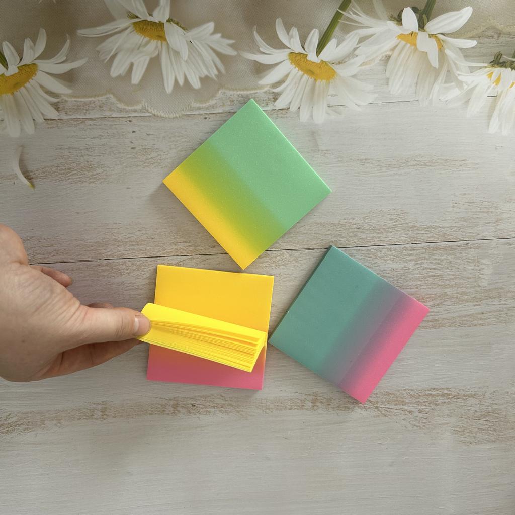 50sheets PET Transparent Sticky Notes Perspective Waterproof Clear Fluorescence Memo Pad Stationery School Office Supplies