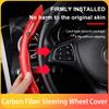 Universal Car carbon fiber anti slip segmented steering wheel protective cover For Skoda Octavia Fabia Kamiq Kapoq Kodiaq Rapid
