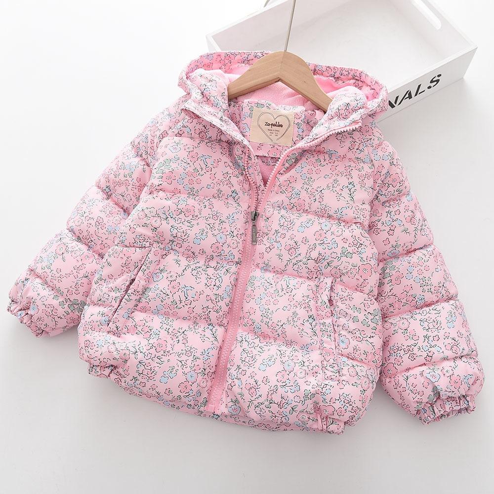 

Winter Girls Printed Fashion Cute Fresh Hooded Children s Jacket 150cm