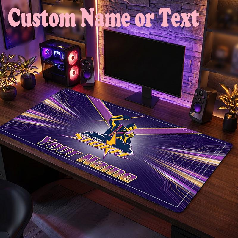 Melbourne Storm Customized Name Text Mouse Pad, Large Desk Mouse Mat Personalized Home Office Present