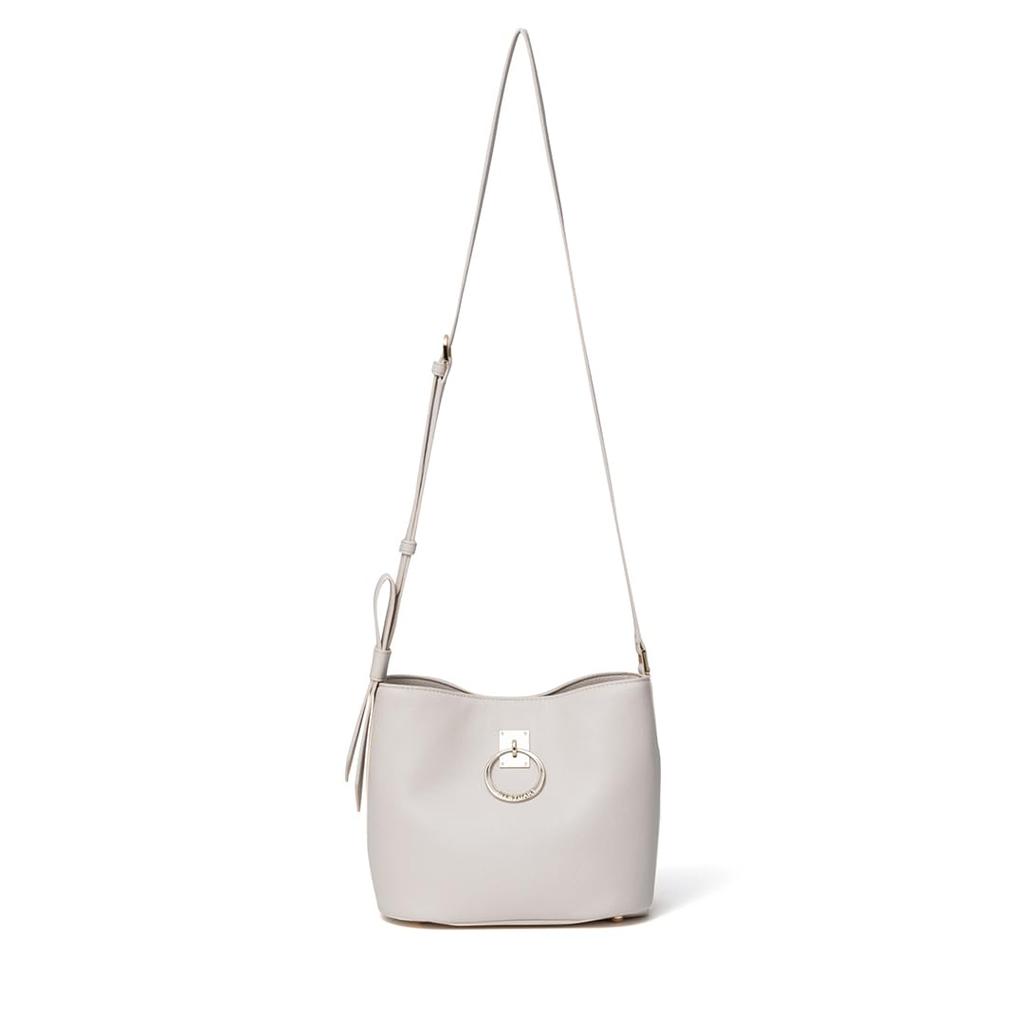 Jill Stuart Crescent Shoulder Bag with Crescent Metal Elegant Work Fittings, Bag, JSLH5GS2, Ivory, Women's