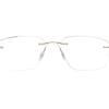 RSINC Rimless Light Weight Flexible Frame Eyeglass Spectacle for Men and Women  Ladies Sports Square Golden - Brown GSJ078 54-18-140 Golden OD