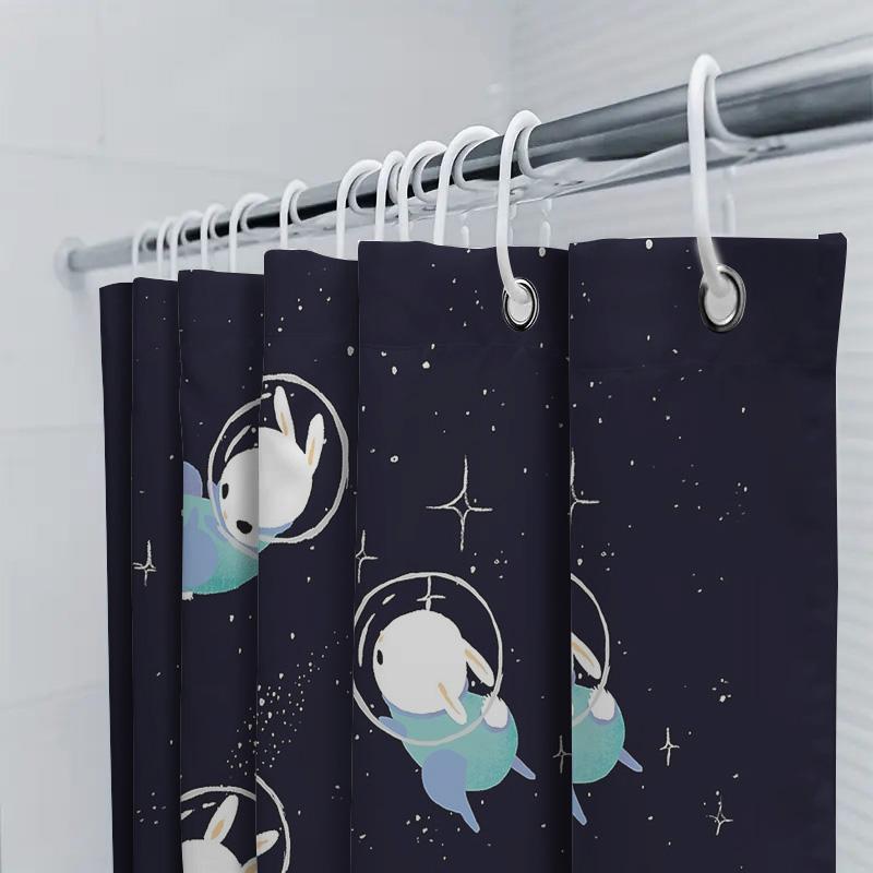 Space Cat Galaxy Shower Curtain Cute Kitten Universe Bathroom Decor Starry Night Home Decor Anime Shower Curtain Aesthetic