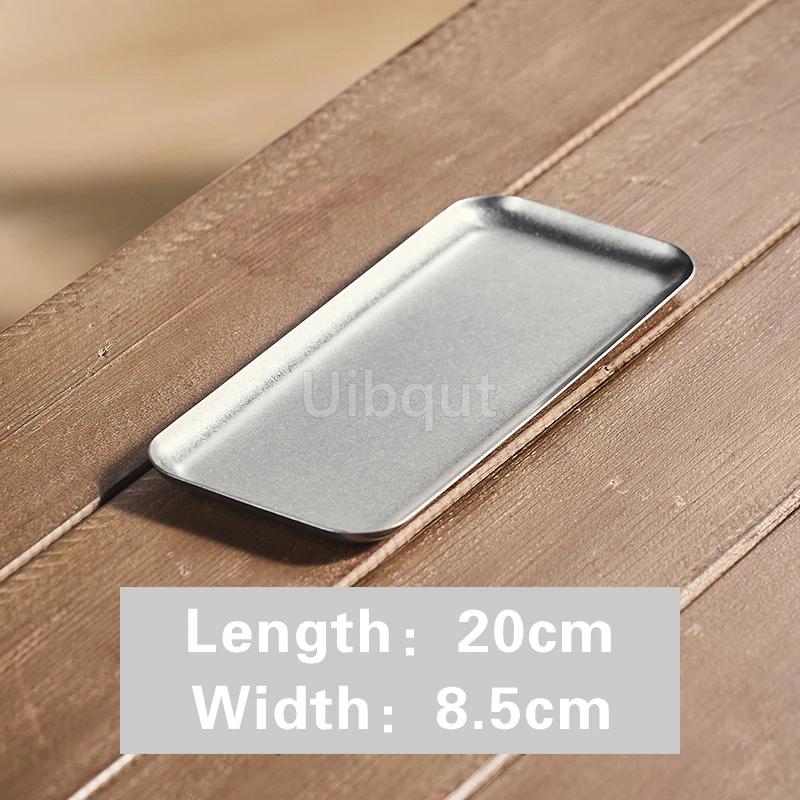 

Barbecue plates Industrial style flat chassis Dessert tray Tableware American-style vintage stainless steel rectangular plate