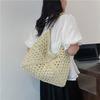 Summer Straw Woven Bag Women's New Seaside Vacation Beach Hollow Tote Bag Woven Vegetable Basket Shoulder Bag