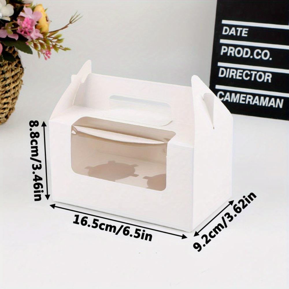 18pcs Cake Boxes Leak Proof Cake Produce Box with Lid Handle and Clear Window Gift Packing Box Portable Cake Sealed Box for Home Kitchen and Bakery