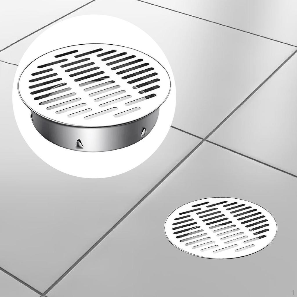Round Flat Grate Drain Cover Strainer Washroom Kitchen Floor Filter