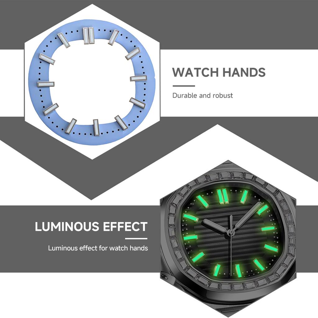 30.5mm Dial For Nautilus NH35/NH36 Hollow Green luminous Indexes Fit Automatic Movement Modified Skeleton Watch Accessorie Parts