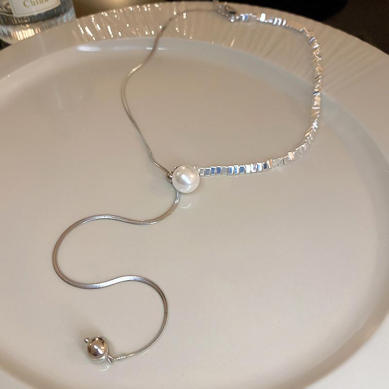 Freshwater Pearl Necklace Simple and Small Versatile Collarbone Chain Ins Style Necklace Decoration for Women