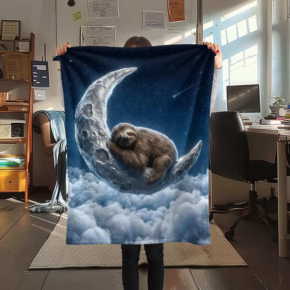 Small animal sleep clouds Print Flannel Blanket,High quality Comfortable for All Seasons,Home Decor,Warmth and Comfort,Perfect for Christmas Gifts