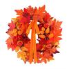 Vintage Style Harvest Party Decorations Fall Maple Leaf Pumpkin Wreath Artificial Berry Door Hanger Autumn Forest Scene Hanging Decor for Thanksgiving