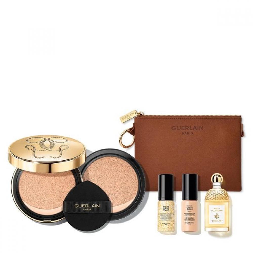 Guerlain Cushion   Refill Duo Set  +deluxe 3 Pieces  Parure Gold Radiance B00C main item/B00C refill