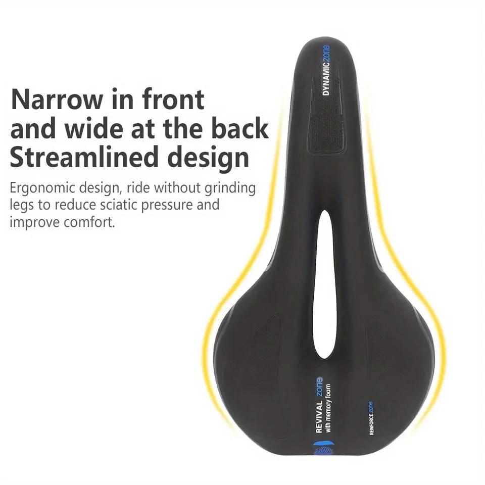 Bicycle Saddle Race Saddle MTB Mountain Road Bike Seat Hollow Comfortable Cycling Cushion Exercise Bike Saddle for Men and Women