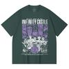 230 Gsm 100% Cotton Demon Slayer V90 Infinity Castle Print Unisex Heavy Cotton T Shirt