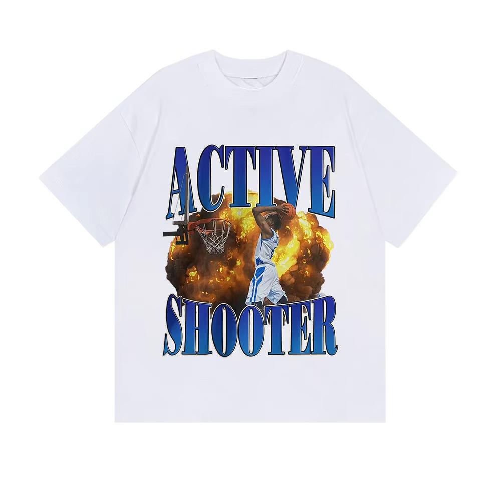 

Active Shooter Funny Sports Meme Graphic TShirts Men Women Casual ONeck Short Sleeve T Shirt Fashion Oversized Cotton T Shirts 4XL