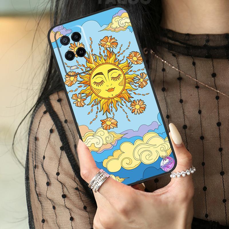 Indie Hippie Art Case For Oppo A78 A98 A18 A38 A58 A60 A80 A40 A96 A76 A16 A94 A74 A54 A15 A17 A57 A77 A5 Pro
