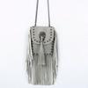 Fashion soft leather rivet fringed bag chain shoulder bag crossbody bag women's bag