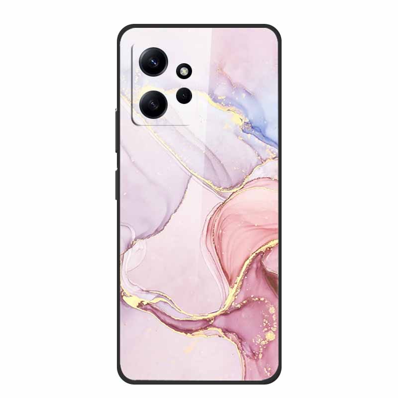 Marble For Redmi Note 12 4G Glass Case Tempered Back Cover Hard Cases For Xiaomi Redmi Note12 4G Protective Shell Colorful Capa