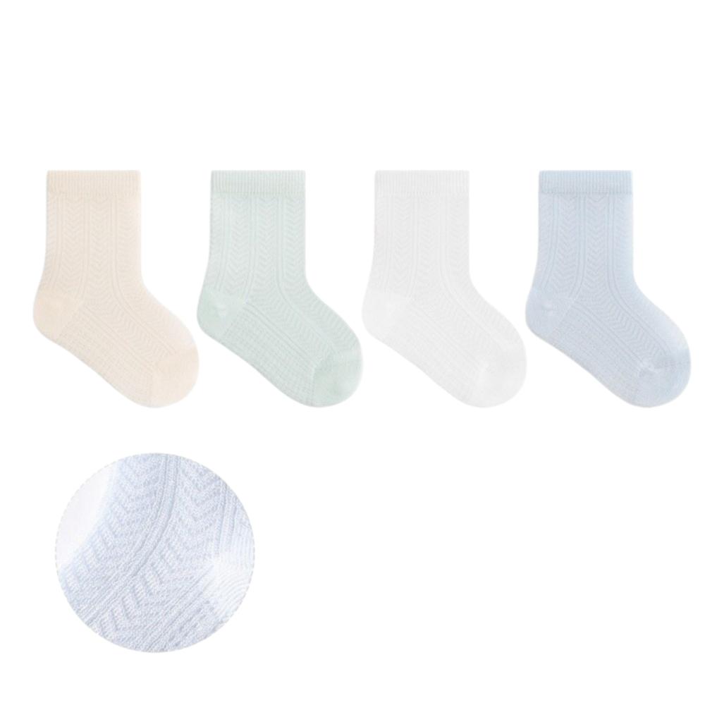 4 Pairs Combed Cotton Newborn Socks Thin Summer Socks New Mid-calf Socks Birthday Gifts