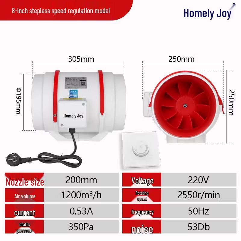 Remote-Controlled Axial Flow Indoor Exhaust Fan with Turbo Ventilation