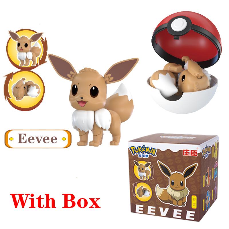 New Pok é mon Pok é Ball Transformation Ball Pikachu Charmander Eevee PVC Model Parent Child Interactive Toy Birthday Gift toys