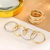 Stylish Bestseller: Two-Tone Interlocking 4-Ring Full Diamond Multi-Element Ring