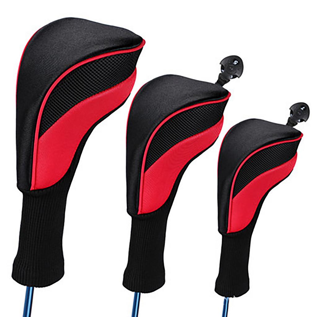 3Pcs/Set Long Neck Golf Club Head Covers Wood Driver Protect Headcover 1#/3#/5# Fairway Golf Head Cover Golf Accessories For Outdoor Training