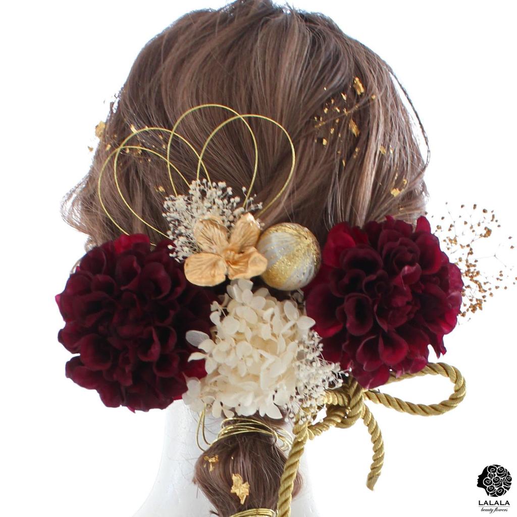 beauty Gorgeous hair accessories perfect for entrance fireworks and 20th birthday gatherings 3391h [LALALA flowers] coming-of-age ceremonies,