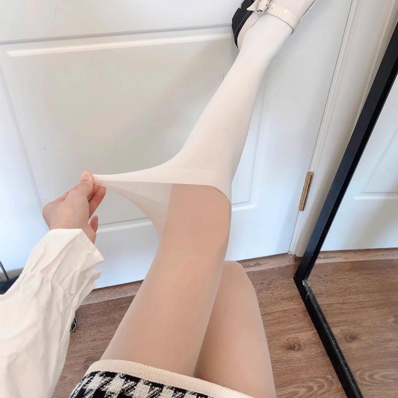 Japanese Style jk Black stockings, fake over-the-knee thigh-high socks, sexy fake calf-high spliced leggings, white pantyhose for women