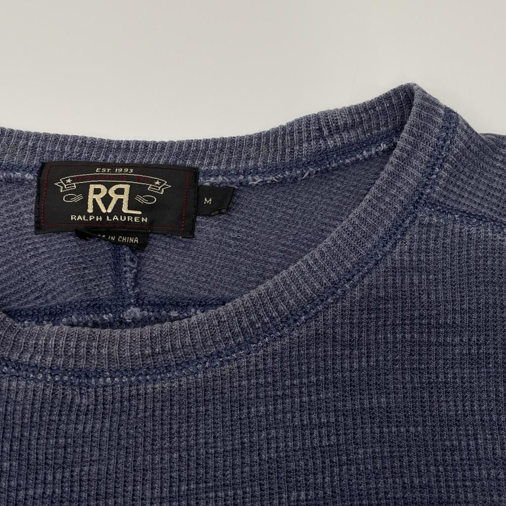 RRL Navy Cotton Thermal Long-sleeved T-shirt Tops M NavyUsed