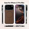Luxury Electroplated Leather Magnetic Phone Case for 17 16 15 14 13 12 Pro Max Plus 17 Air Wireless Charging Cover