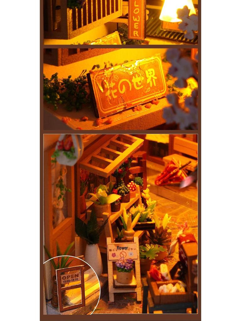 Tianyu DIY 3D Miniature Bookend: Rainy Alley Creative Assembly Model Toy