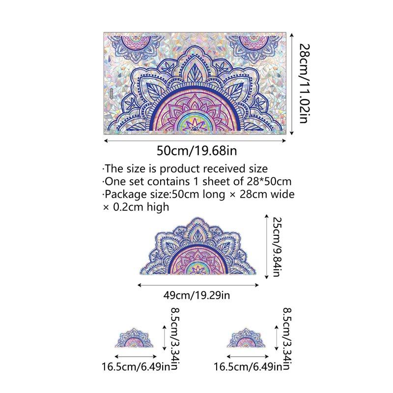 Neue Regenbogen Löwenzahn Gänseblümchen Schmetterling Lotus Meerjungfrau Sonnenlicht Doppelseitige Statische Fensteraufkleber für Heimdekoration