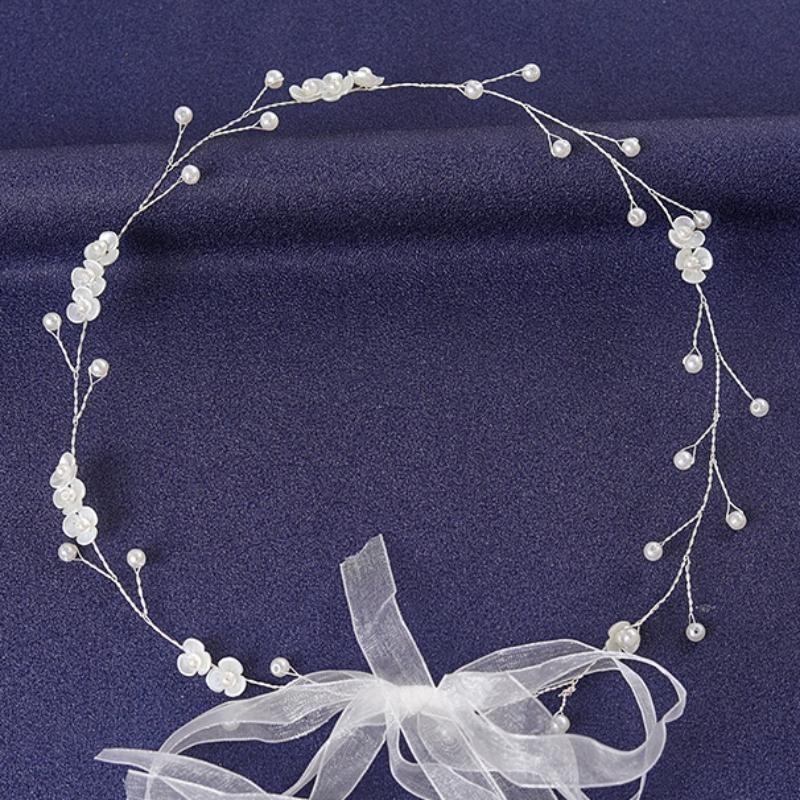 Silver Color Crystal Hairband For Women Prom Pearl Rhinestone Headband Bridal Wedding Hair Accessories Jewelry Hairband Tiaras