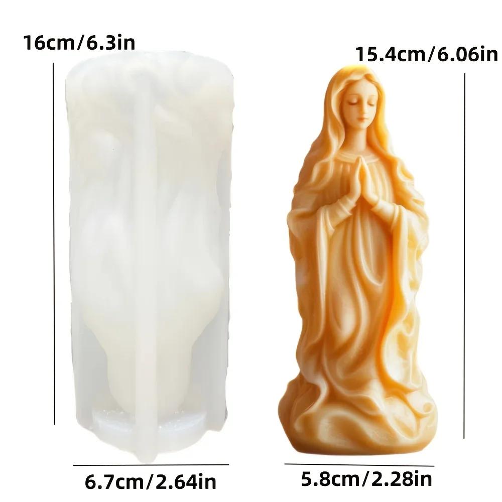 Snow Princess Cylinder Relief Candle Silicone Mold Creative Snow Princess Girl Cylinder Resin Gypsum Clay Concrete Molds