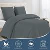 Housse de Couette 140x200 cm avec 1 Taie d'oreiller 65x65 cm Gris