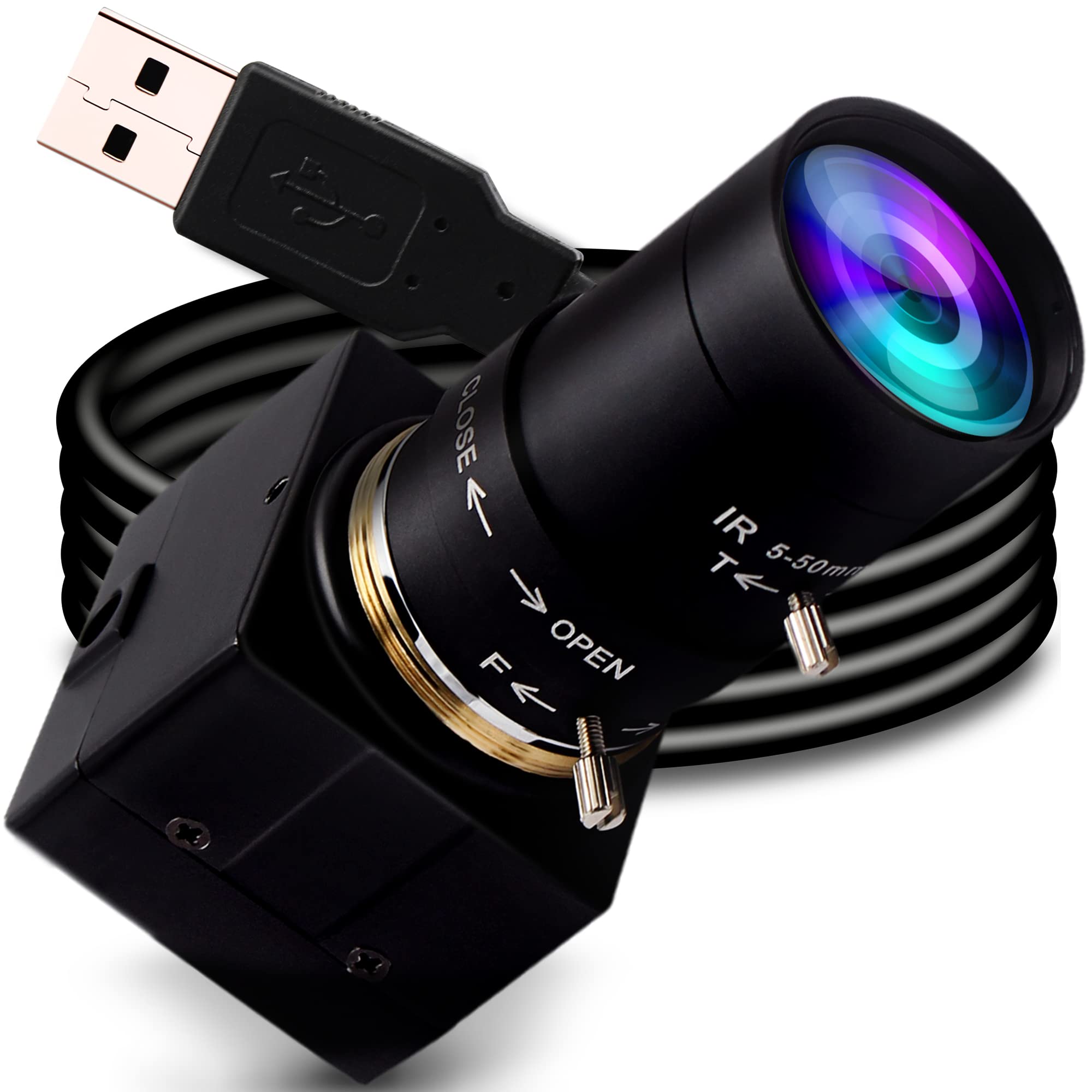 

ELP IMX323 2MP 1080P USB Webcam with Variable Focus Manual Compact Webcam for Web and PC Video This 2MP USB telephoto camera is perfect for and also a чорний