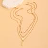 Boho Gold Color Multi-Layer Round Piece Long Necklace for Women Vintage Geometric Metal Round Bead Tassel Necklace Jewelry Gifts
