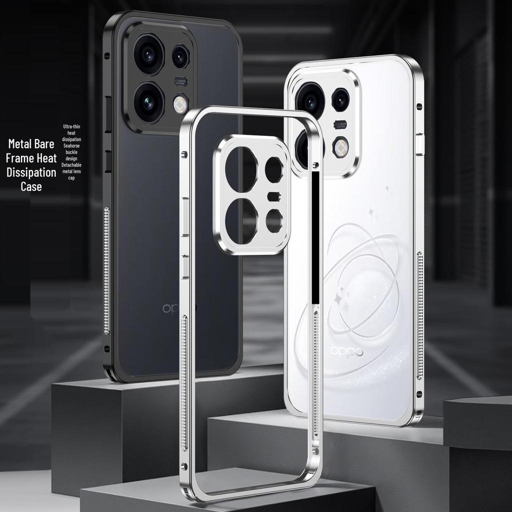 Oppo Reno16 Metal Hippo Buckle Heat Dissipation Case - Drop-Resistant Protective Cover