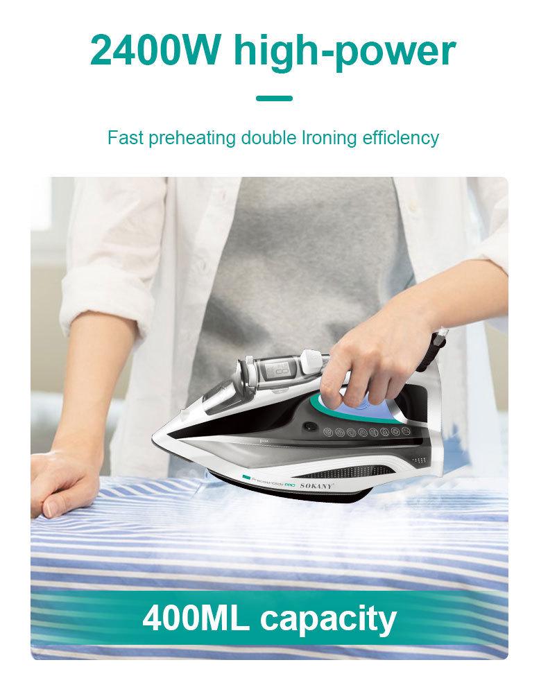 European High-Power Steam Iron with Ceramic Soleplate and Automatic Power-Off