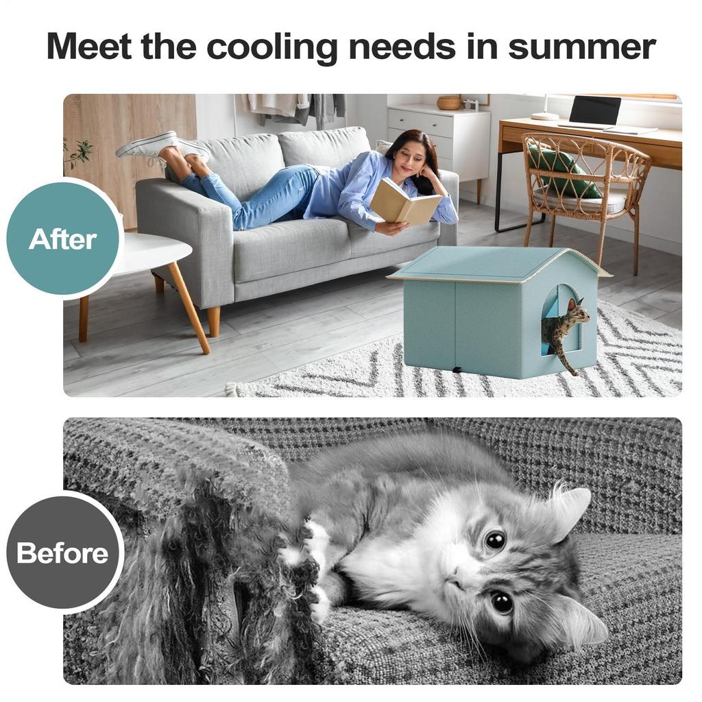 Portable Cat Cooling House for Summer, Self-made Cat Nest for Cooling, Ice Cave for Dog Sleeping, Pet Ice House