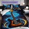 1PC Music, Guitar Theme Bedding Quilt Set Quilt Cover Pillowcase Home Decoration Birthday Gift (1 * Duvet Cover +  2* Pillowcase, Without Core)
