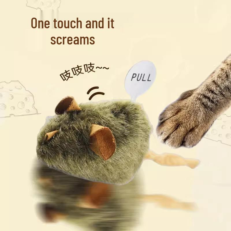 Smart Sensing Chirping Mouse Cat Toy: Light-Activated, Plush Simulation for Self-Play & Boredom Relief