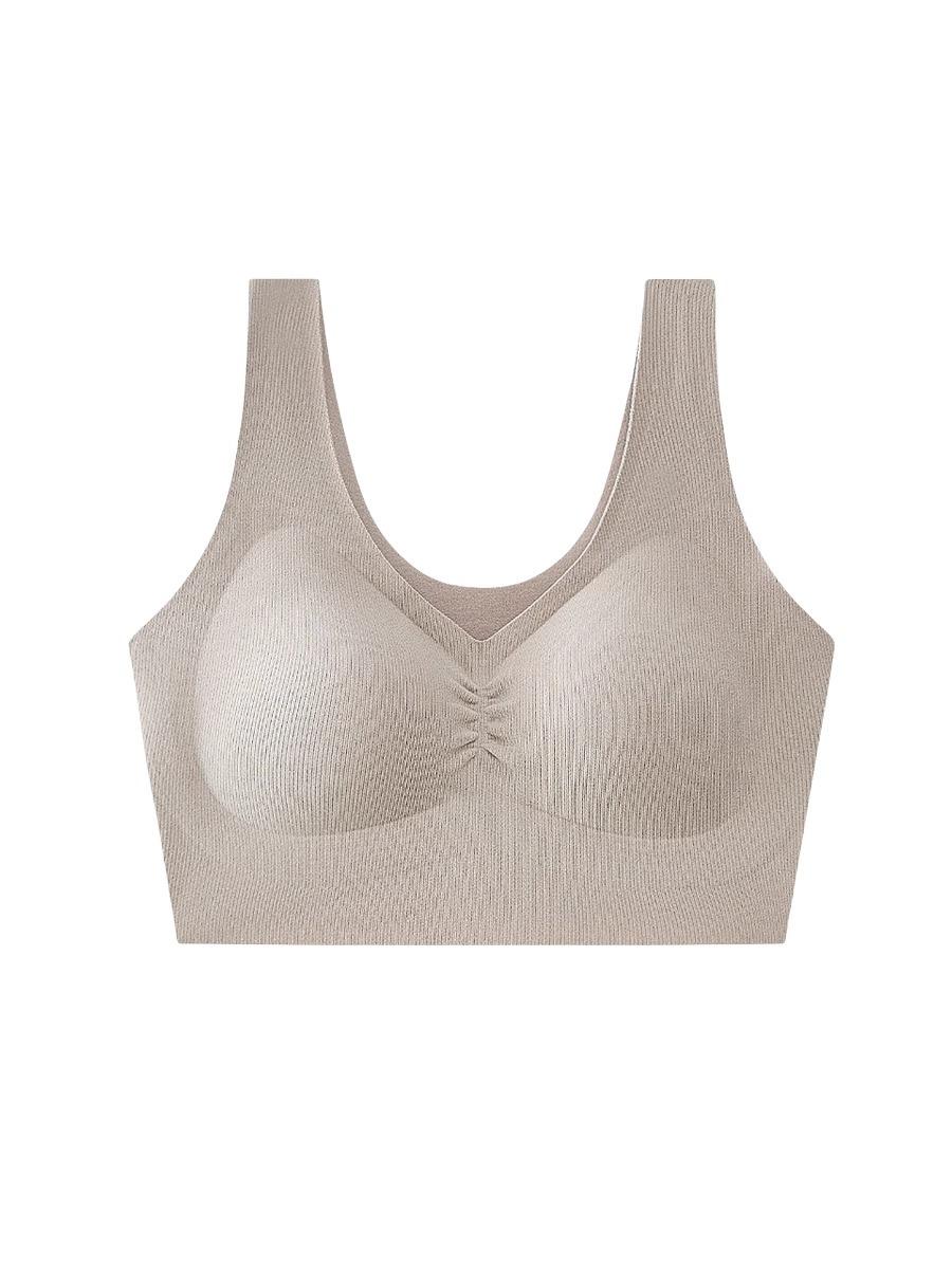 Jide velvet thermal underwear women s seamless velvet bottoming self-heating vest with chest pad L светло-серый