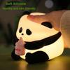 Panda Led Night Light With Glasses And Bottle Soft Silicone Animal Lamp, Rechargeable And Portable, Ideal For Nursery, Bedside, And Baby Rooms, Gift