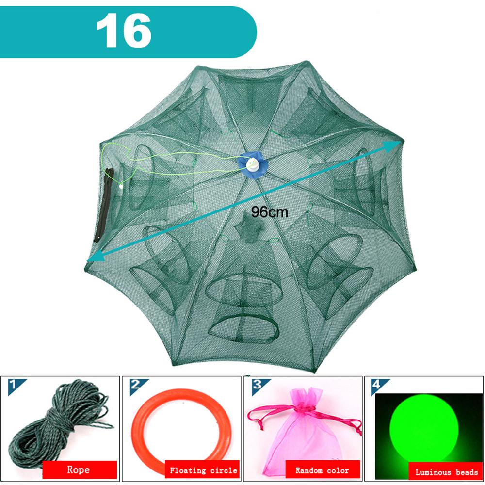 4-28 Holes Automatic Fishing Net Nylon Foldable Catch Fish Trap Nets For Fish Shrimp Minnows Crab Cast Mesh Fishing Network Tool