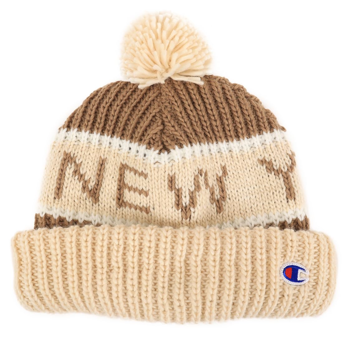 

Champion Knit Cap with Fleece Ivory Pom-Pom Lining, 492-0084, слоновая кость