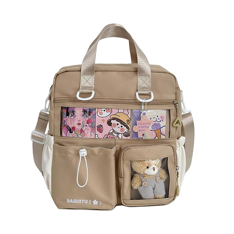 Lightweight Shoulder Bag Messenger Bag Student Crossbody Bag Women's Color Block Backpack