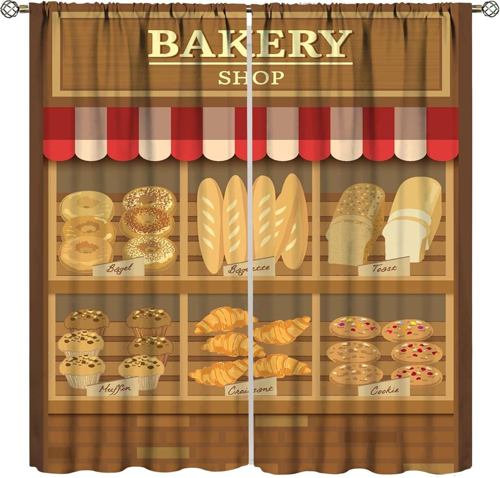 Ice Cream Curta,Pink Cartoon Ice Cream Candy Dessert Home Decor Drape For Bedroom Living Room Kitchen Window Treatment