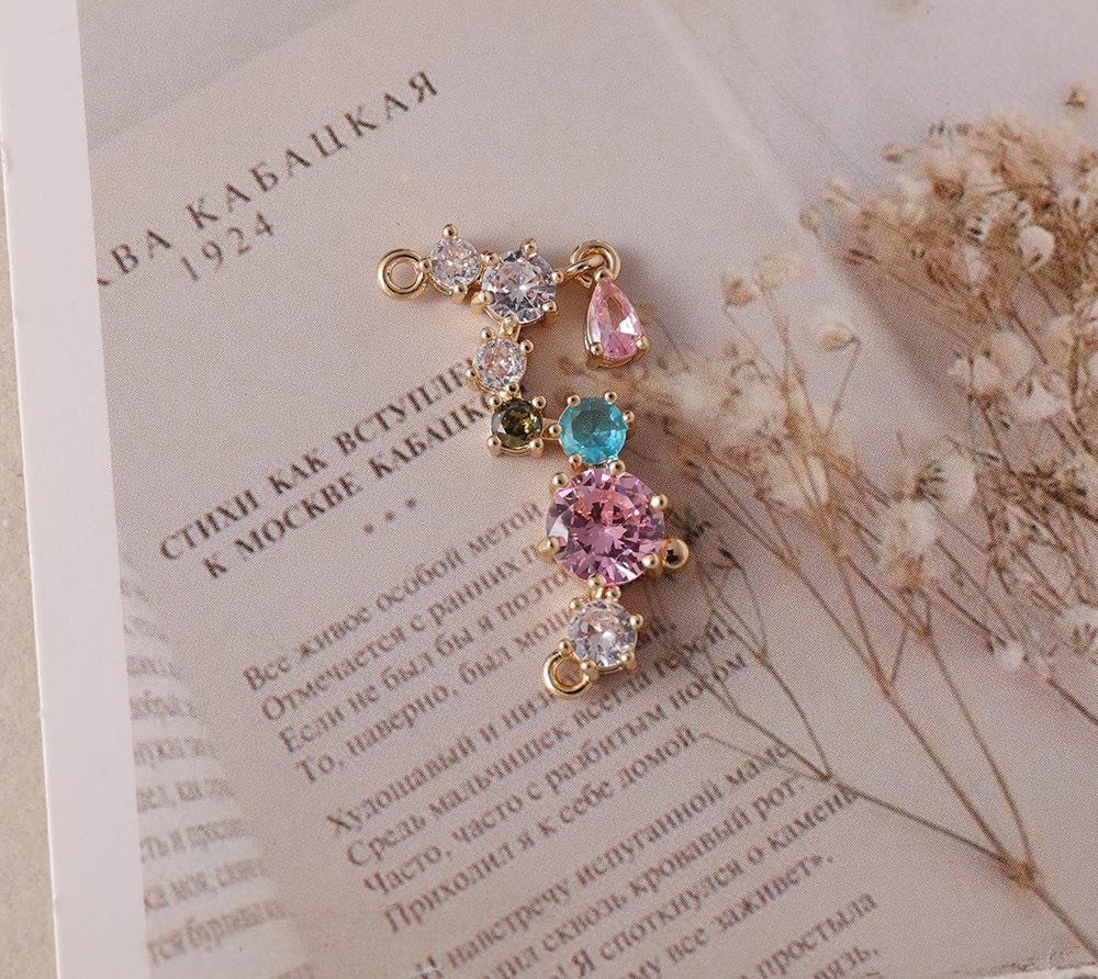 Разноцветные Стразы Ювелирные Аксессуары: Двухцветный золотой и серебряный кулон для самостоятельного изготовления ожерелий и серег